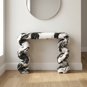 Hayat Group Modern <b>Marble</b> Panda <b>Console</b> <b>Table</b> for Living Room & Dining - Product Image 3
