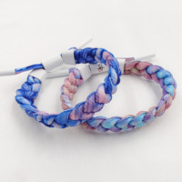 Bracelet en dentelle de chaussure fait à la main, bracelets à lacets tressés avec pointes métalliques en polyester