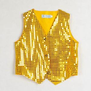 Chaleco con lentejuelas de Hip Hop para niños, disfraz de actuación de baile de Jazz, color dorado Unisex - Product Image 1