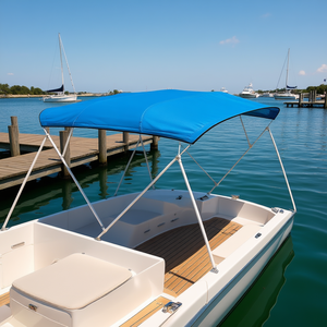 Auvent de bateau de remplacement Pacific Blue 4-Bow Bimini Top en polyester 600D imperméable, protection solaire, 96x91-96 pouces - Product Image 2