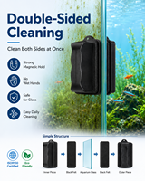 Nettoyeur magnétique pour aquarium, sans angle mort, conception flottante, outil résistant aux rayures, OEM/ODM, respectueux de l'environnement