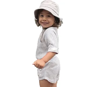 Conjuntos de roupas de bebê listradas, conjuntos de roupas de bebê recém-nascido de algodão para crianças meninas (idade)