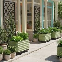Pot de fleurs autoportant moderne et écologique pour jardin, avec roulettes, TOPSTAR TS6312YDYL