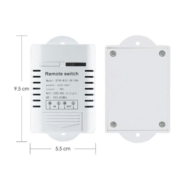 1Gang 30A High Power Wifi Relay Switch Receiver 110V - 220V Smart Home Gadgets Wireless Light Switch EWeLink APP Control 433MHz