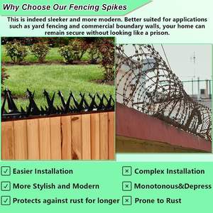 Púas de Seguridad Anti-Escalada de Alta Resistencia de 74 Pulgadas para Cercas, Disuasión de Intrusos y Animales, Fabricadas con Alambre de Hierro y Alambre de Púas, Categoría de Producto - Product Image 3