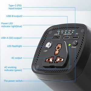 Premium 31200mAh 18650 Lithium Battery Power Bank PD 65W Laptop Charger with AC 220V 120W Output <strong>UK</strong> - Product Image 6