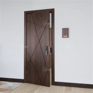 Australian standards fire rated hotel room soundproof door wooden sound proof door interior walnut sound absorbing door