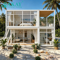 AKAY Nuevo Modelo de Casas Prefabricadas de Instalación Rápida, Casa Modular Expandible Tipo Contenedor con Terraza y Ventanas de Piso a Techo
