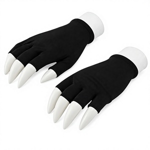 Guantes góticos negros con forma de garra, accesorios de disfraz hasta la muñeca para fiesta de Halloween - Product Image 3