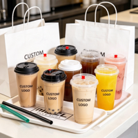 Gobelet jetable personnalisable en PP de 90 mm, durable, différentes capacités (14 oz/380 ml), gobelet en forme de U givré, pour boissons, jus, café