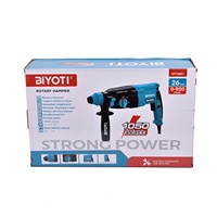 Marteau perforateur rotatif électrique BIYOTI BYT-2601C 110 V-240 V, 26 mm, avec arrêt manuel du marteau, utilisé pour le perçage