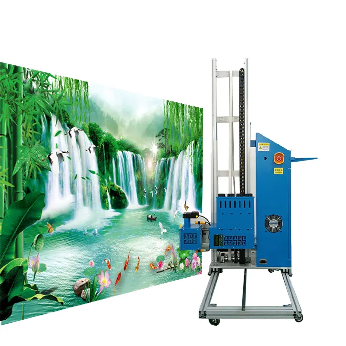 Baishixin 3d vertical mural uv wall inkjet printer for White Latex Paint Shell powder Wall Painting Machine
