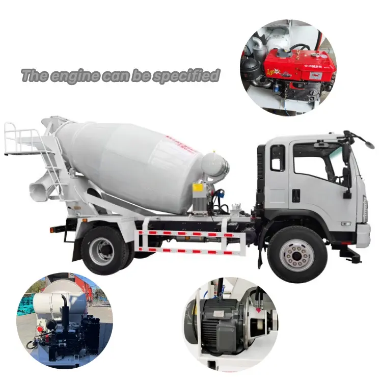 2-12 Cubic Meters Large Capacity Transfer Mixer Tank with diesel engine Concrete Mixing Transport Tanks For Construction Site