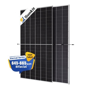 Panel Solar Monocristalino Bifacial Tipo N Sunkit, Celda de Silicio de 182 mm, 645W-665W, Alta Eficiencia, 2384x1303 mm, Directo de Fábrica - Product Image 1