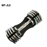 Haltères réglables en acier avec logo personnalisé, 50 kg (100 lb), chromées argentées, montage facile, unisexe, pour musculation – Vente chaude