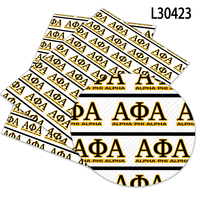 Fraternité Alpha Phi Alpha Imprimer Faux Cuir Rouleau Tissu PU Vinyle Faites Votre Propre Sac À Main Imprimer Faux Cuir 30*136cm