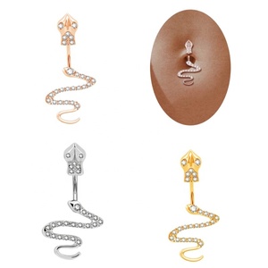 Donne <span class=keywords><strong>all</strong></span>'ingrosso Sexy Sanke <span class=keywords><strong>ombelico</strong></span> <span class=keywords><strong>Piercing</strong></span> anelli <span class=keywords><strong>ombelico</strong></span> anelli di pancia in acciaio chirurgico - Product Image 1