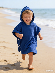 Wholesale Baby Kids Beach Hooded <strong>Towel</strong> <strong>Poncho</strong> 100% Cotton Solid Terry <strong>Towel</strong> for Boys and <strong>Girls</strong> Beach <strong>Poncho</strong> - Product Image 4