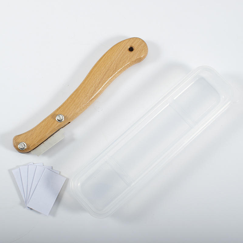 Wooden Handle Curved Bread Cutter Dough Stainless Steel Trimming Knife ...