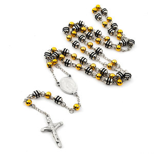 Collar de cuentas de moda chapado en oro PVD de 14K y 18K, de acero inoxidable 316L personalizado, joyería fina, collares, rosario de fe para mujer - Product Image 2