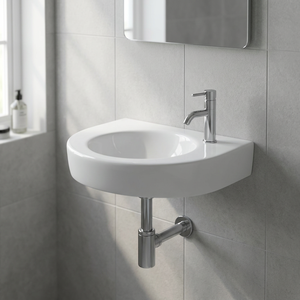 Customized White Ceramic Wall Hung Wash Basin Export Quality Bathroom Hand Wash Sink for Hotel Commercial Projects - Product Image 4