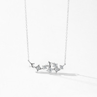 925 Sterling Silver Hypoallergénique Gypsophile Étoile Pendentif Collier Nickel Free Link Chain pour Cadeau Fête Anniversaire Anniversaire