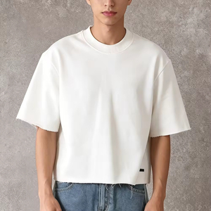 เสื้อยืดโอเวอร์ไซส์ทรงบ็อกซี่ หนัก 300 กรัม สำหรับผู้ชาย ขายส่ง เสื้อยืดครอปพิมพ์ลายตามสั่ง เสื้อยืดไซส์ใหญ่พิเศษ - Product Image 4