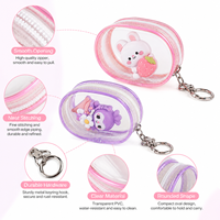 Mini sac ovale transparent en PVC anti-poussière avec fermeture à pression, pochette de présentation pour porte-clés, bijoux, figurines, organisateur de rangement, vente en gros