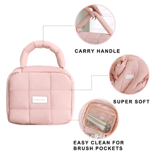 Bolsa <span class=keywords><strong>de</strong></span> cosméticos hinchada a <span class=keywords><strong>precio</strong></span> <span class=keywords><strong>de</strong></span> fábrica, pequeña bolsa <span class=keywords><strong>de</strong></span> viaje <span class=keywords><strong>profesional</strong></span> acolchada <span class=keywords><strong>de</strong></span> <span class=keywords><strong>maquillaje</strong></span>, bolsa <span class=keywords><strong>de</strong></span> <span class=keywords><strong>maquillaje</strong></span> personalizada para mujer - Product Image 4