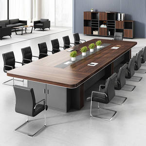 Table de conférence Saint-Lee rectangulaire 240 cm, peinture cuite, stable, usage commercial - Product Image 1