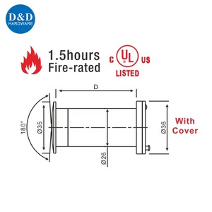 Tấm Che Cửa Trước Lỗ Cửa Chống Cháy Bằng Thép Được Liệt Kê UL Tấm Che Mắt Cửa An Toàn - Product Image 6