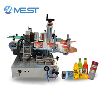 Étiqueteuse manuelle semi-automatique pour bocaux Machine d'étiquetage adhésive supérieure et latérale d'autocollant de drapeau de cigare d'angle de bouteille cosmétique