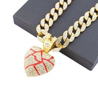 Pendentif en alliage en forme de cœur brisé Hip Hop, accessoires pour couples homme et femme