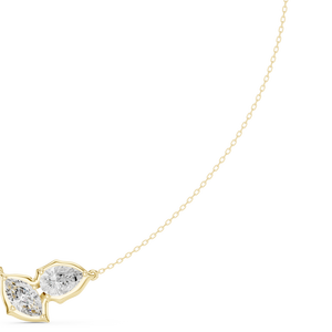Collier asymétrique double poire et marquise en diamant de qualité supérieure pour femme, idéal pour le quotidien, disponible au prix de gros - Product Image 3