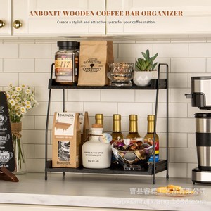 Double Layer <b>Kitchen</b> Storage <b>Rack</b> 38x19x38cm Multi Function Organizer For Condiments And Household Items - Product Image 2