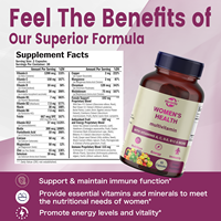 Haccp Femmes Supplément Multivitamine & Multimineral pour l'Energie Humeur Cheveux Peau & Ongles Capsules Vitamines pour Femmes