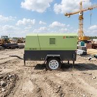 Compresseur d'air portable sur roues personnalisable 185 CFM, petit moteur diesel Yanmar japonais, 5 m³/min, 8 bars, pour location