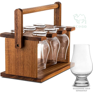 Bamboo Wood the Best Selling <b>Wine</b> <b>Rack</b> Holder Unique Carrier Whiskey <b>Glass</b> Holder and Drying <b>Rack</b> - Product Image 3