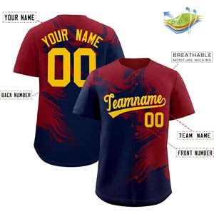 Maillot de baseball personnalisé, sublimé, anti-humidité, unisexe, pour adulte, avec nom d'équipe, 00, uniforme sportif à boutons - Product Image 2