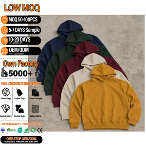Sweat à capuche oversize en coton 100% de haute qualité, 450/480 g/m², lavé, uni, design personnalisé, lourd, sans cordon, pour homme - Product Image 1