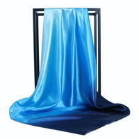 Écharpe carrée d'été en satin de soie style foulard, imprimé dégradé ombré, haute qualité, vente chaude