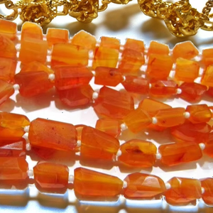 Natural Orange Carnelian Nugget Shape Tumbled 7to9mm <b>Beads</b> Strand 14 Inches Long High Quality Wholesale Jewelry Making - Product Image 2