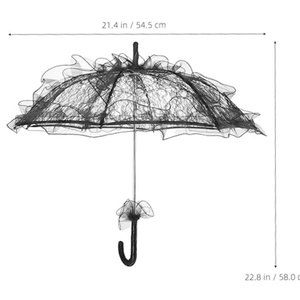 Victorian Lace Photography Prop Custom Ribbon Umbrella, Gothic Vampire Parasol for Wedding Bouquet Romantic Decor - Product Image 5