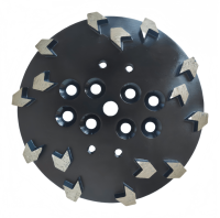 Disque de meulage de sol diamanté de 300 mm (12 pouces) à 9 segments, hauteur de 10 mm, trou central de 19 mm, grain grossier 60/80, pour métaux non ferreux