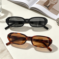 Lunettes de soleil polarisées UV400 pour femmes, polies à la main, avec logo personnalisé, style vintage petit rectangle Y2K, en acétate épais – Collection 2026