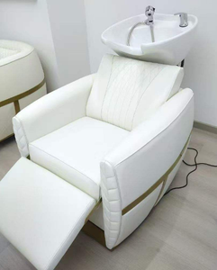 Fauteuil de massage capillaire de luxe rose au design original avec vapeur intégrée pour spa et salon de coiffure, lit de lavage pour cheveux à vendre - Product Image 4