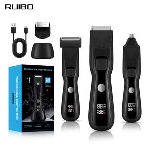 Tondeuse corporelle étanche RUIBO pour homme avec écran LED, tondeuse à barbe électrique, kit de rasage corporel rechargeable USB-C - Product Image 1
