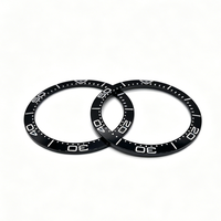 Lunette de montre submersible en silicone noir et orange avec marquages blancs - Pièce de rechange pour modification de montre