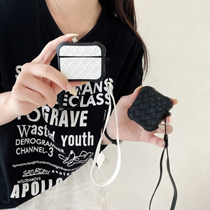 Étui simple en cuir PU à motif tissé pour Apple <span class=keywords><strong>Airpods</strong></span> 1 2 3 Pro 2, housse pour écouteurs sans fil, boîte de charge, sangle de poignet - Product Image 5