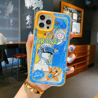 Étui en silicone souple de luxe, mignon, rétro, graffiti, dessin animé pour iPhone 11 12 Pro Max 13 XR X XS 7 8 Plus, ambiance estivale, coque arrière